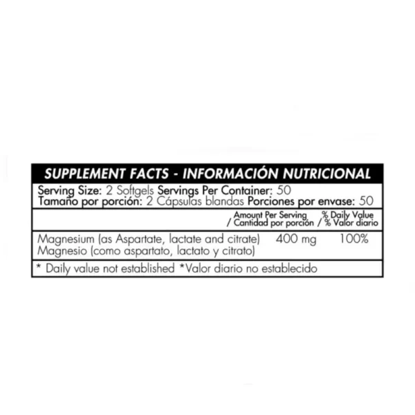 Super Magnesium de Healthy America, 400mg de magnesio de alta absorción para la relajación muscular y el descanso.