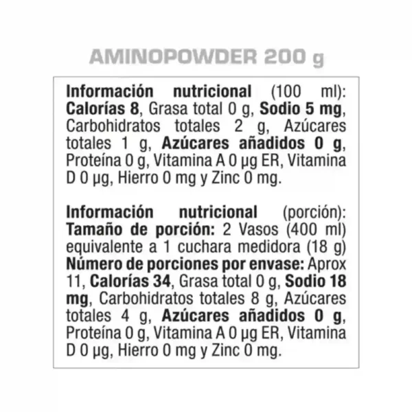 AMINO POWDER de GMN con 8500 mg de BCAA sabor sandía.
