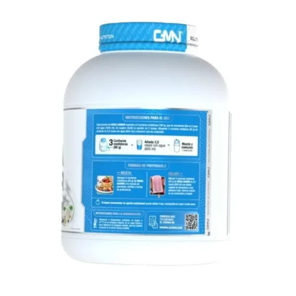 Super Mega Gainer GMN 5lb vainilla gourmet, proteína hipercalórica para ganar masa muscular y peso rápidamente