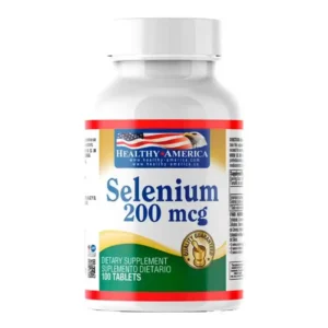 Selenium 200mcg Healthy America 100 tabletas suplemento antioxidante